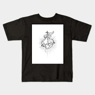 Jesus Christ Sacred Heart illustration Kids T-Shirt